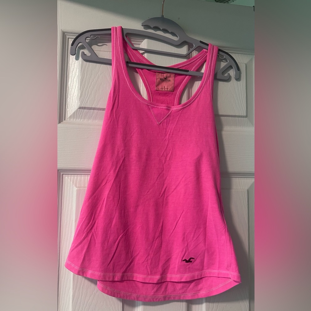 Hollister Neon Pink Racerback Tank Top